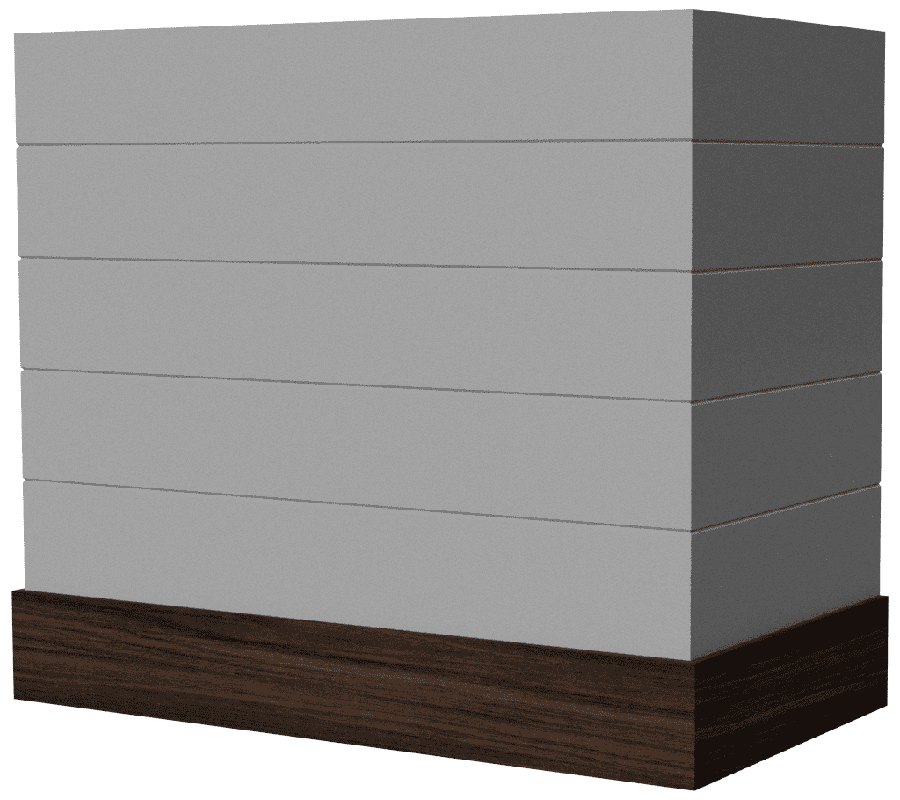 BXHB –Horizontal Beading - TFL BASE - Top Wood Section (12 Species), TFL Base (16 Color Options)
